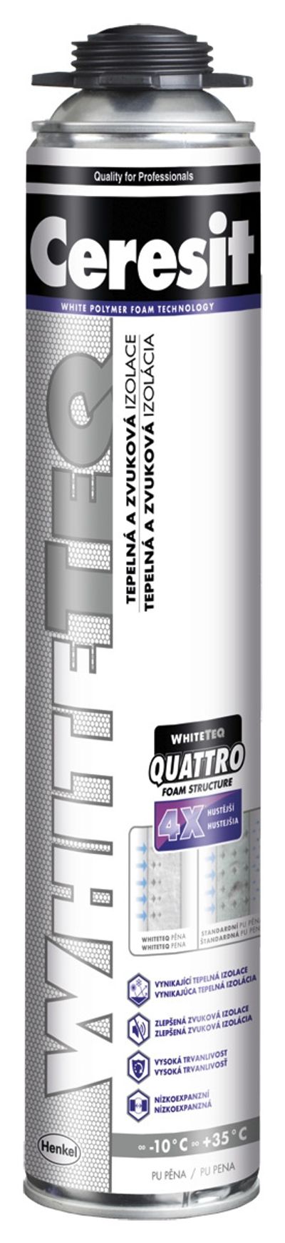 Foam CERESIT WhiteTeq Gun, 750 ml, for foam gun, SilverFoam