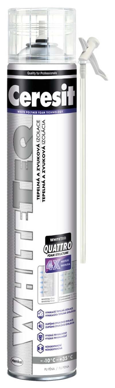 Foam CERESIT WhiteTeq Gun, 750 ml, tube, SilverFoam