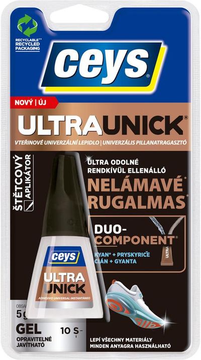 Ragasztó Ceys Ultraunick, pillanatragasztó, 5 g, ecsetes