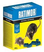 Bait RATIMOR® Brodifacoum wax blocks, for mice and rats, 300 g, paraffin blocks