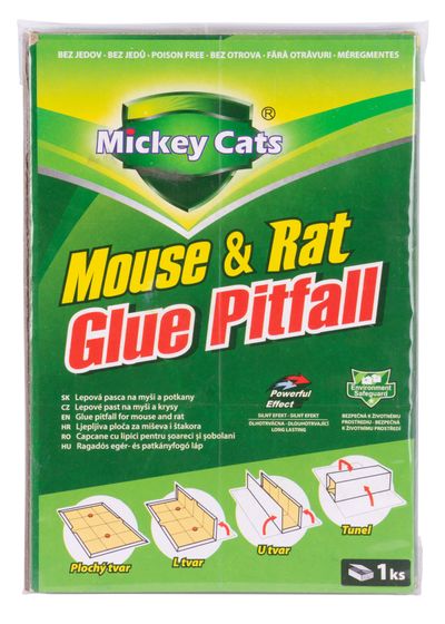 Rat and mouse Glue board trap, 19x13 cm, Mickey Cats, Poison-Free