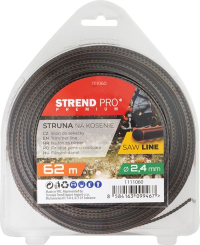 Damil kaszáláshoz Strend Pro Premium SawLine 2,4 mm, H- 62 m, fogazott
