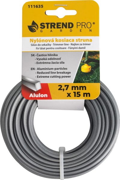 Trimmer Line 2,7 mm L-15m Strend Pro, hexagonal nylon + ALU, professional