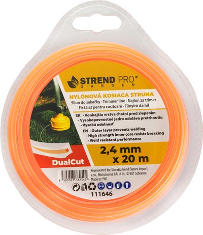 DualCut DBQ fűnyíró damil 2,4 mm, 20 m, szögletes