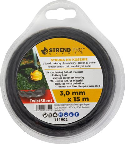 TwistSilent Professional fűnyíró damil 3,0 mm, L-15 m