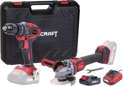 Set Worcraft COMB001, skrutkovač CHD-S20LiBA + uhlová brúska CAG-S20LiBE-125 mm, bezuhlíkové, SET v kufríku