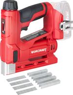 Tűzőgép Worcraft CNS-S20LiC ShareSYS, 20V Li-Ion, szabályozással, U típusú kapcsok + T típusú szegek