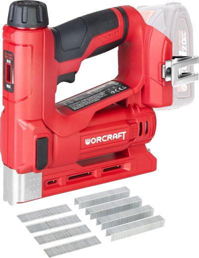 Stapler Worcraft CNS-S20LiC ShareSYS, 20V Li-Ion, with regulation, U-type staples + T-type nails