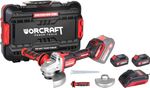Set Worcraft CAG-S20LiBM, angle grinder 125 mm, ShareSYS, 2x 4.0 Ah battery + charger, brushless