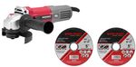 Grinder Worcraft AG08-125P, 710W, 125 mm, M14, angle, PROMO + 2 discs