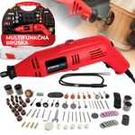 Csiszoló Strend Pro, mini, egyenes, fúráshoz és csiszoláshoz, 130 W, tartozékokkal, 210 db