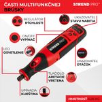 Strend Pro köszörű, mini, közvetlen, fúró és köszörű, 8 V, 1500 mAh, tartozékokkal