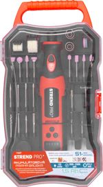 Csiszoló Strend Pro, mini, egyenes, fúráshoz és csiszoláshoz, 8 V, 1500 mAh, tartozékokkal