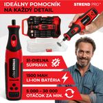 Csiszoló Strend Pro, mini, egyenes, fúráshoz és csiszoláshoz, 8 V, 1500 mAh, tartozékokkal