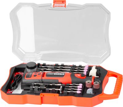 Strend Pro köszörű, mini, közvetlen, fúró és köszörű, 8 V, 1500 mAh, tartozékokkal