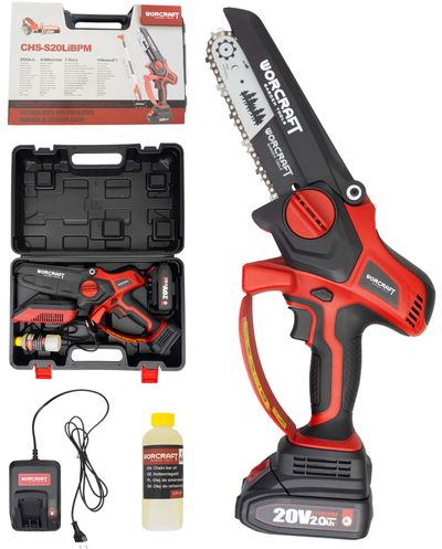 Saw Worcraft CHS-S20LiBPM ShareSYS, 20V Li-Ion, hand-held, mini chain, brushless, bar 15 cm, SET in