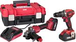 Set Worcraft XCUBE001 Toolbox, screwdriver CHD-S20LiBA + angle grinder CAG-S20LiBS-125 mm, carbonles