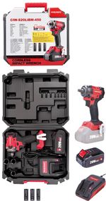 Ütvecsavarozó Worcraft CIW-S20LiBM-450 ShareSYS, 20V Li-Ion, ütve, 450Nm, 1/2"" négyszög, SZETT 1x 4