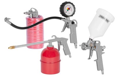 Set Airtool W-2005A1, 5 pieces, spray / blow / inflatable / spray / hose for compressor