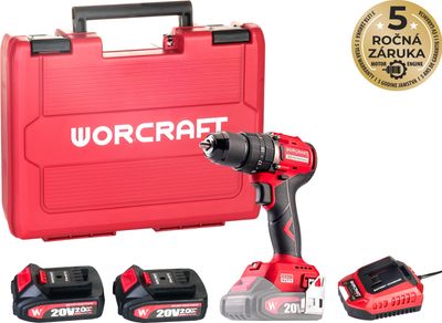 Screwdriver Worcraft CHD-S20LiBCM ShareSYS, 20V, 2x 2 Ah Li-ion, 1x charger, brushless, SET