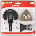 Tool Set Strend Pro TAS-TW104, saw blade and half-round for multi-tool, carbide + Bi-metal, 4-piece