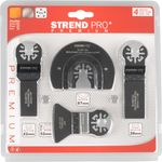 Tool Set Strend Pro TAS-FW105, saw blades, half-round and scraper for multi-tool, Bi-metal, 4-piece