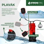 Pump Strend Pro Garden QDX5, 900W, dirty water, 20000 l/h, 10 m cable, with knife, for septic tank