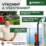 Čerpadlo Strend Pro Garden QDX5, 900W, kalové, 20000 l/h, kábel 10 m, s nožom, do septiku