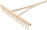 Wooden garden rake 16 teeth