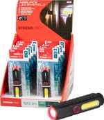 Zseblámpa Strend Pro Flashlight, COB LED 120 lm, 35x35x132mm, USB töltés, csomag 10 db