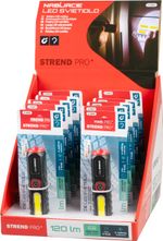 Zseblámpa Strend Pro Flashlight, COB LED 120 lm, 35x35x132mm, USB töltés, csomag 10 db