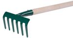 Hand Rake FED 109/1000, garden, 6 tines, wooden handle
