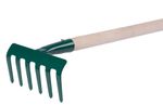 Hand Rake FED 109/1000, garden, 6 tines, wooden handle