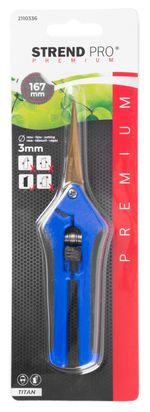 Shears Strend Pro Premium, manual, garden, for plants and flowers, titanium, pruning, blue