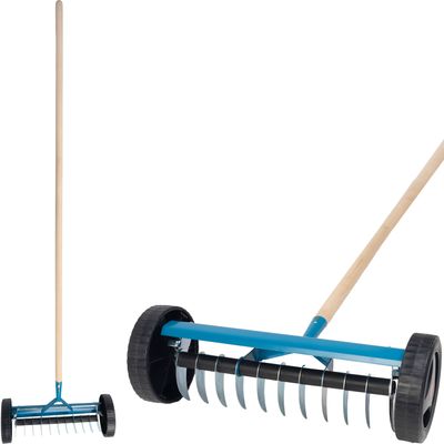 Rake for lawn Strend Pro R152W, 11 teeth, aerating for weeds, with wheels, with handle