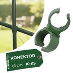 Csatlakozó Strend Pro, műanyag, csatlakozó kerti támasztórudakhoz, 16 mm, 10 db-os csomag