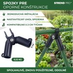 Connector Strend Pro, plastic, A-type, for garden support rods, 20 mm, pack of 4 pcs