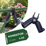 Csatlakozó Strend Pro, műanyag, A típusú csatlakozó kerti támasztórudakhoz, 11 mm, 4 db-os csomag