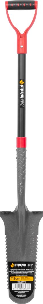 Ásó Strend Pro Garden ErgoBULL, drén, üvegszálas D-nyéllel 1150 mm