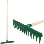 Simító gereblye R140, 13 fogú, műanyag, simító éllel, 160 cm nyél
