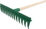 Simító gereblye R140, 13 fogú, műanyag, simító éllel, 160 cm nyél