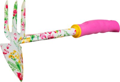 Hand Cultivator Strend Pro, gardening, pointed, three-pronged, flower print, pink, Ladies line