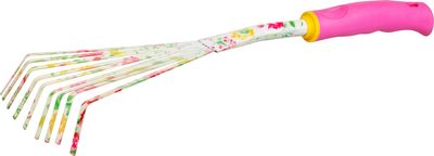 Rake Strend Pro, gardening, curved, flower print, pink, Ladies line