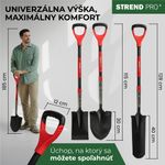Ásó Strend Pro Premium RedShark, egyenes, üvegszálas D-nyéllel 1150 mm, 10 év garancia