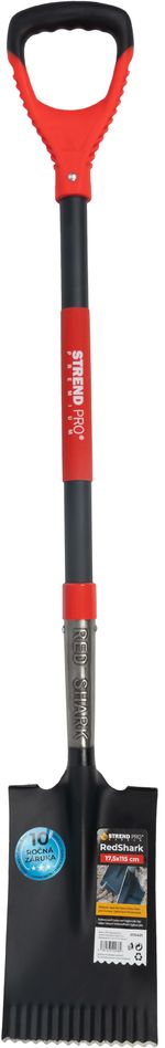 Ásó Strend Pro Premium RedShark, egyenes, üvegszálas D-nyéllel 1150 mm, 10 év garancia