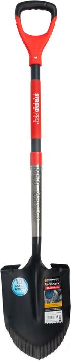Spade Strend Pro Premium RedShark, pointed, with 1150 mm fiberglass D-handle, 10-year warranty