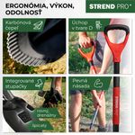 Spade Strend Pro Premium RedShark, narrow, drainage, with 1280 mm fiberglass D-handle, 10-year warra