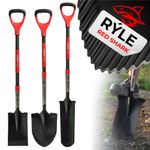 Spade Strend Pro Premium RedShark, narrow, drainage, with 1280 mm fiberglass D-handle, 10-year warra