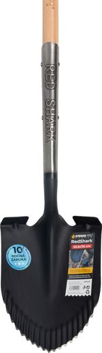 Ásó Strend Pro Premium RedShark, hegyes, fa D-nyéllel 1150 mm, 10 év garancia