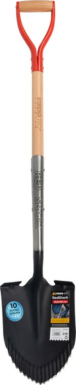 Ásó Strend Pro Premium RedShark, hegyes, fa D-nyéllel 1150 mm, 10 év garancia